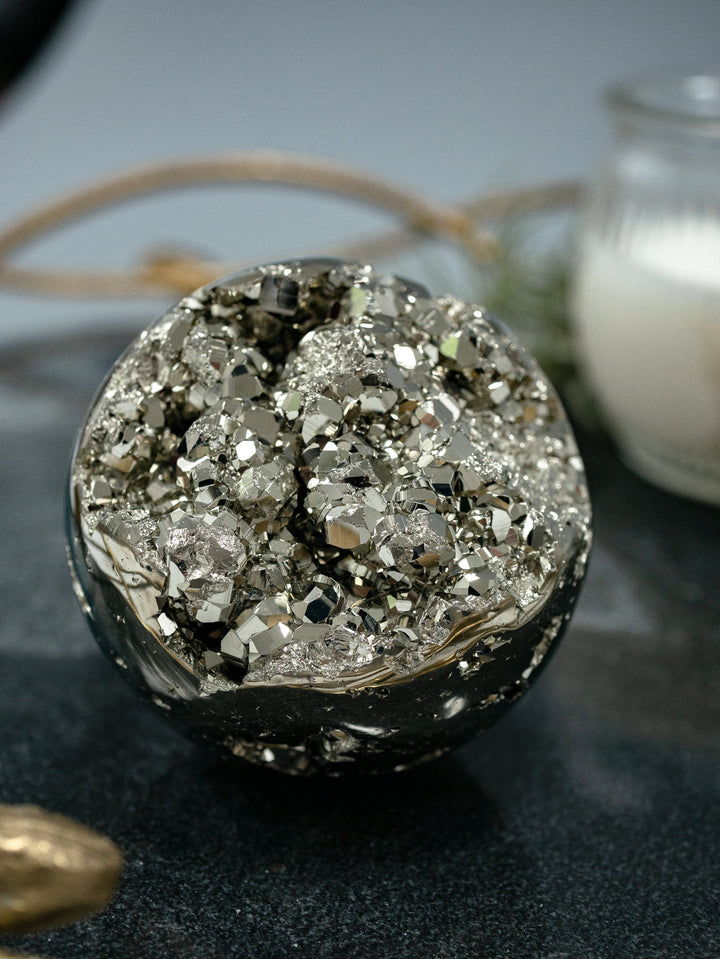 2.5" Pyrite Geode Sphere