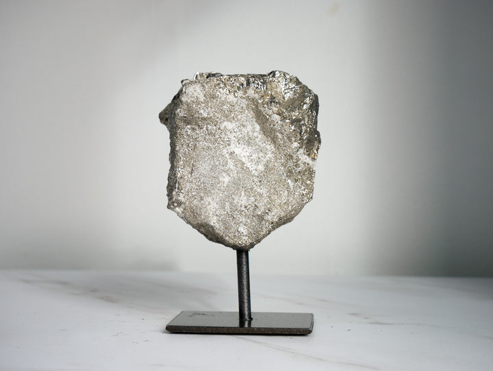 Premium Pyrite Cluster on Metal Stand