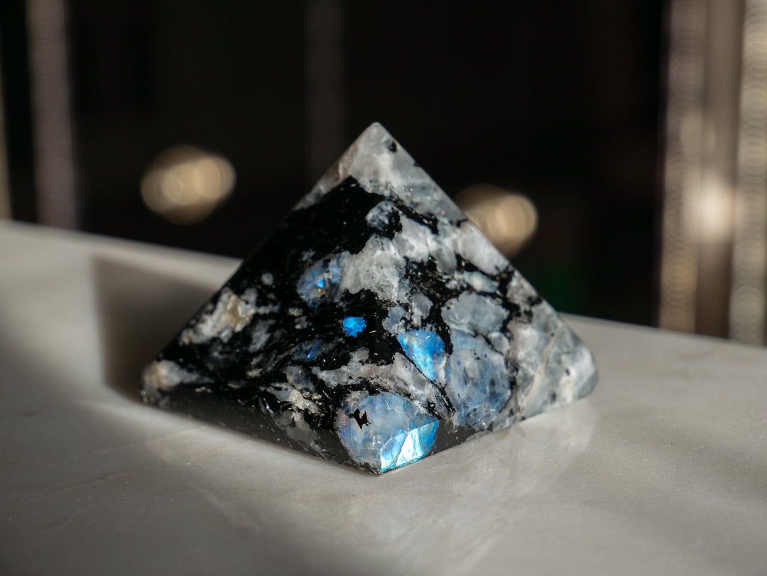 Premium Rainbow Moonstone Pyramid - Option 1
