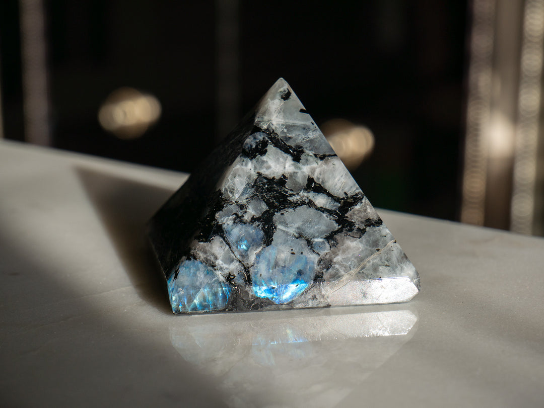 Premium Rainbow Moonstone Pyramid - Option 1