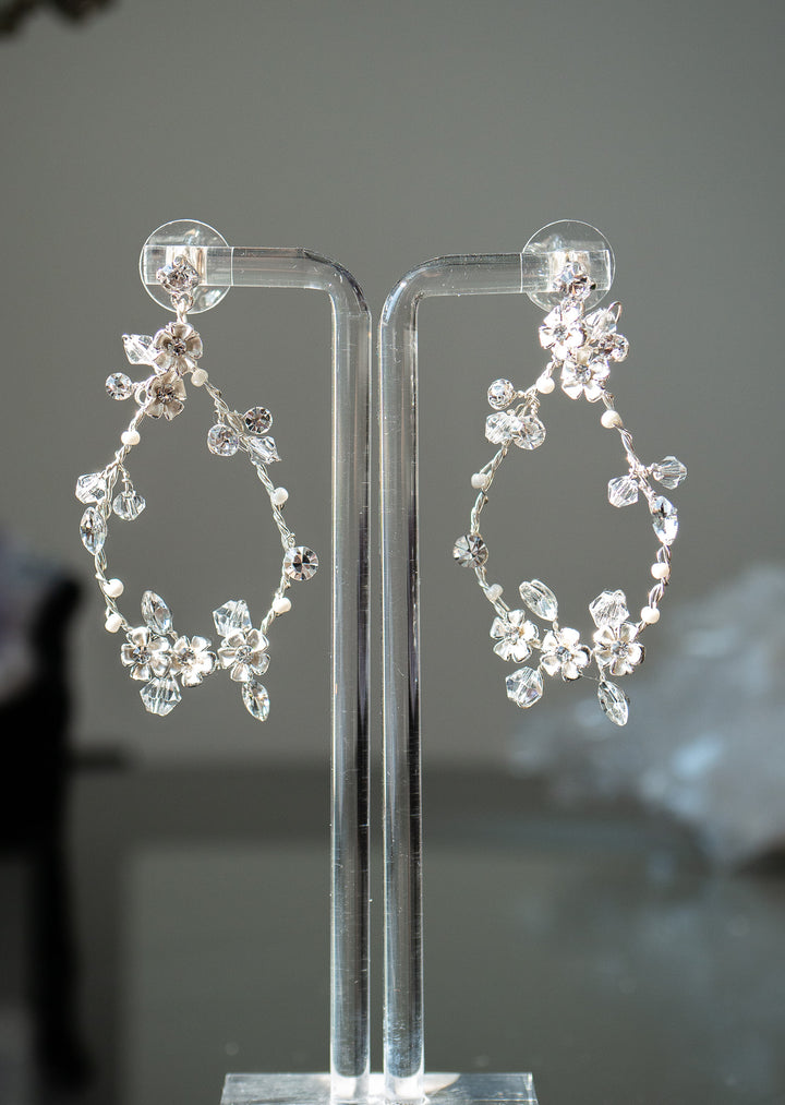 Crystal/Rhinestone Oval Wired Earrings