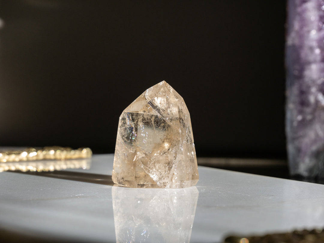 Premium Quality Natural Citrine Point with Rainbows - Opt K