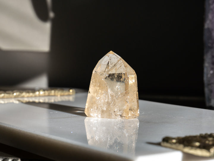 Premium Quality Natural Citrine Point with Rainbows - Opt K