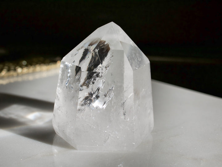 Quartz Point with Vibrant Rainbow Inclusions (Medium)