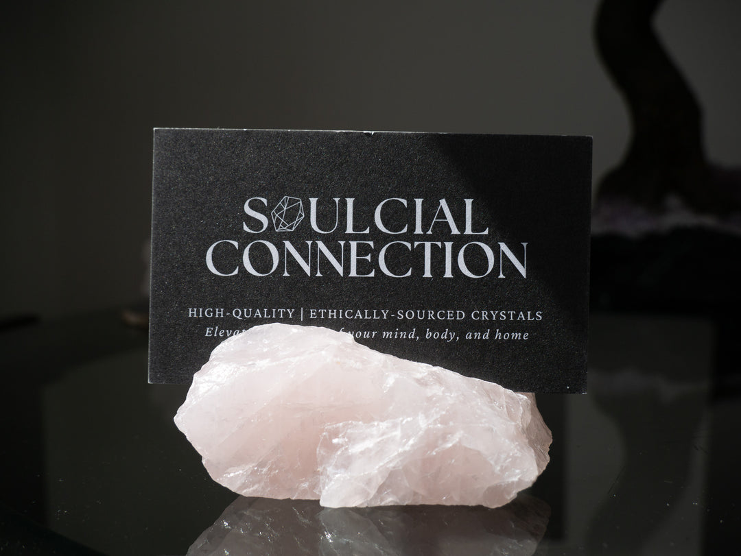 Rose Quartz Crystal Business Card/Place Card Holder