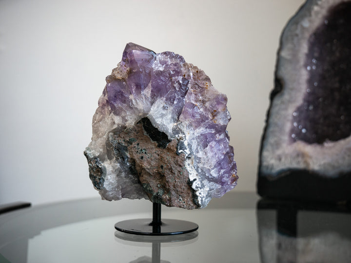 Stunning Amethyst Cluster with Iron Oxide Sugar Druzy
