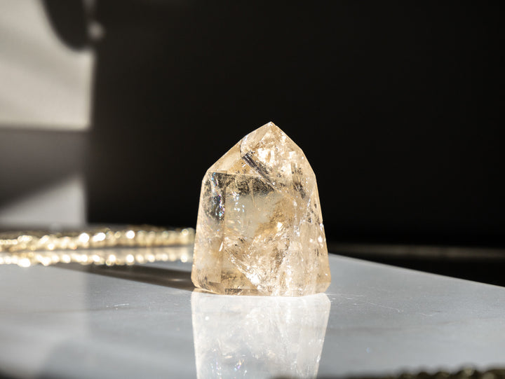 Premium Quality Natural Citrine Point with Rainbows - Opt K