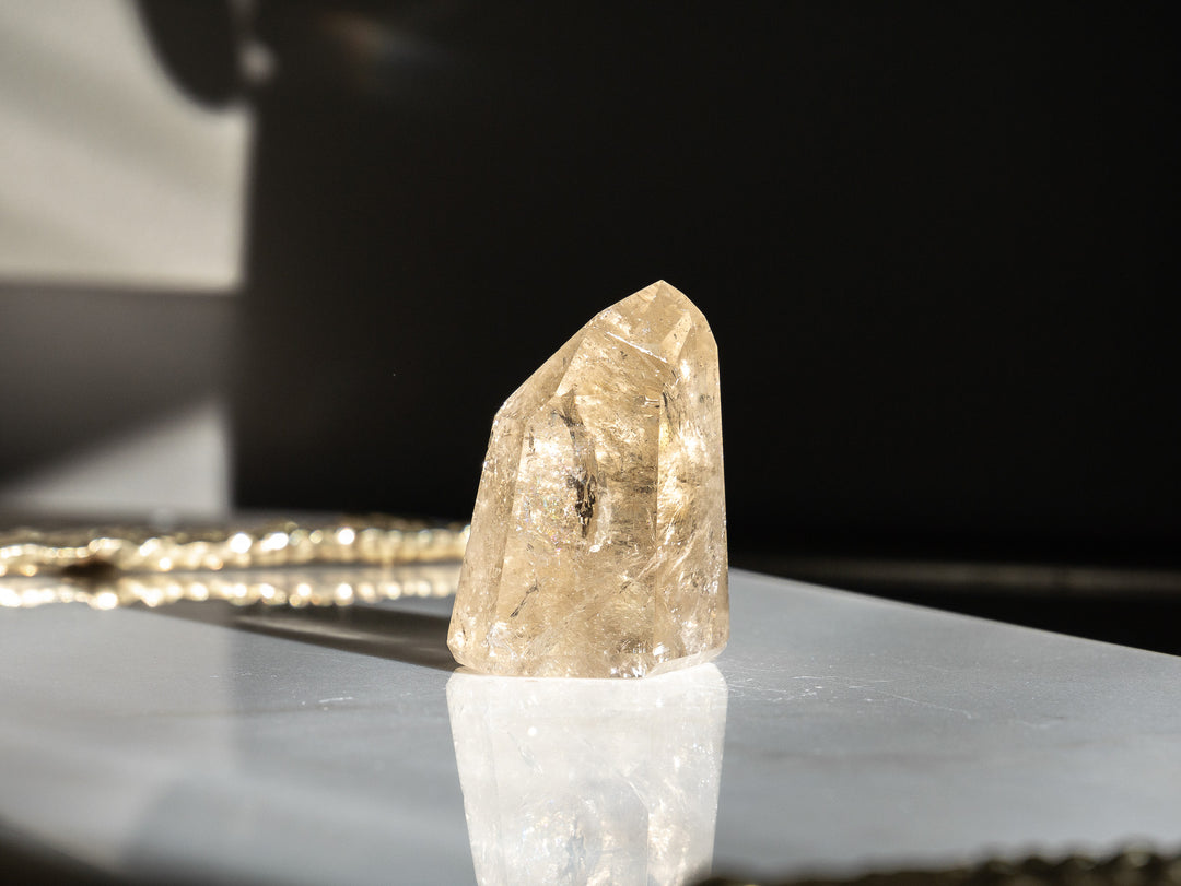 Premium Quality Natural Citrine Point with Rainbows - Opt K