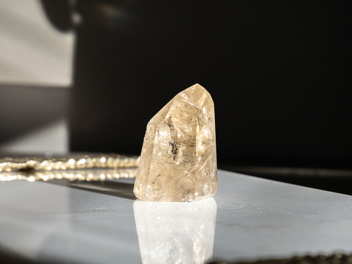 Premium Quality Natural Citrine Point with Rainbows - Opt K