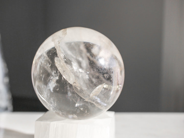 Quartz Sphere with Stunning Rainbow Inclusions