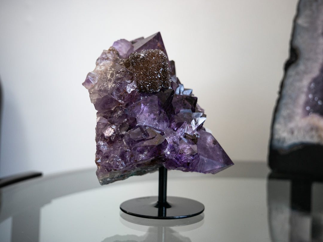 Stunning Amethyst Cluster with Iron Oxide Sugar Druzy