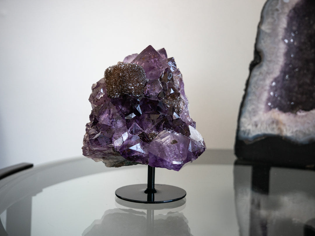 Stunning Amethyst Cluster with Iron Oxide Sugar Druzy