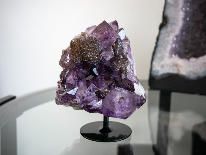 Stunning Amethyst Cluster with Iron Oxide Sugar Druzy