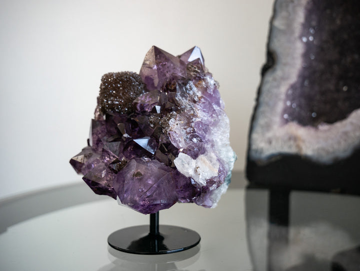 Stunning Amethyst Cluster with Iron Oxide Sugar Druzy