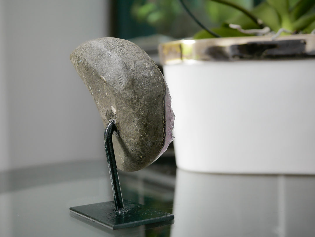 Amethyst Crescent Moon on Stand