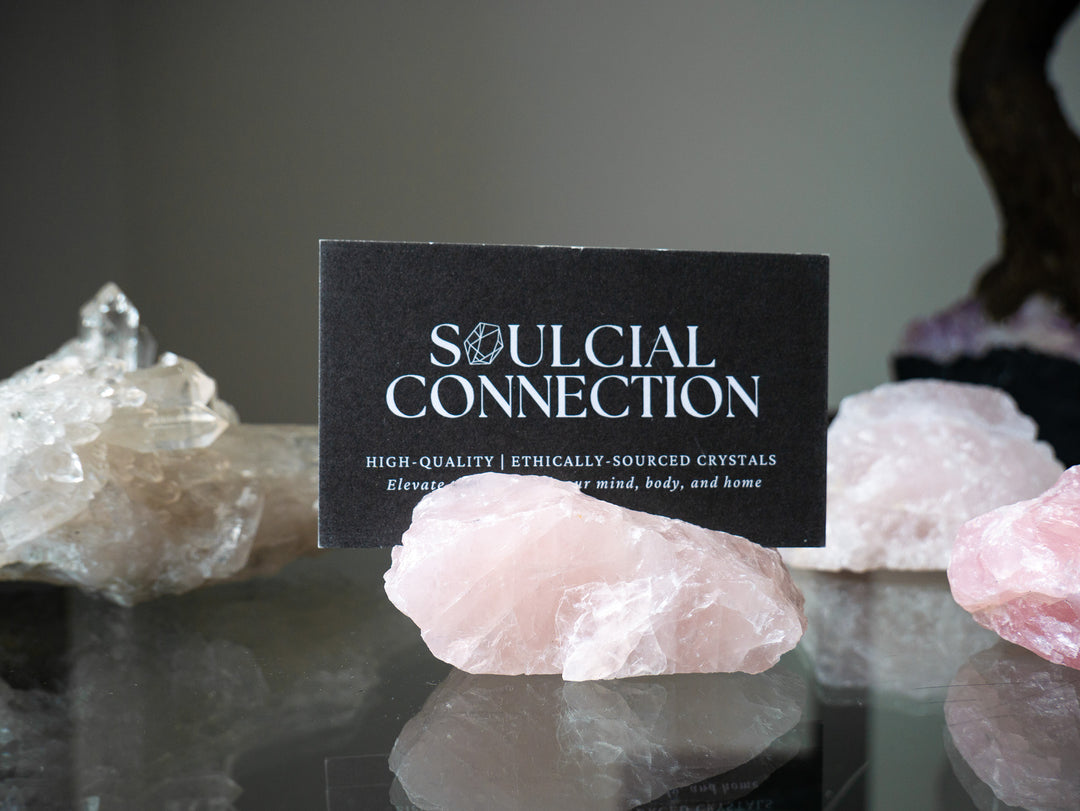 Rose Quartz Crystal Business Card/Place Card Holder