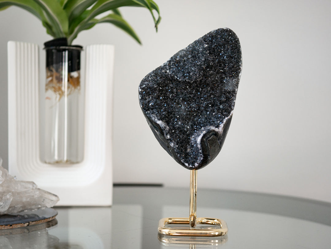 Black Amethyst on Stand