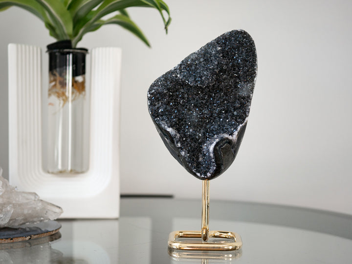 Black Amethyst on Stand
