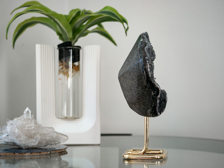 Black Amethyst on Stand