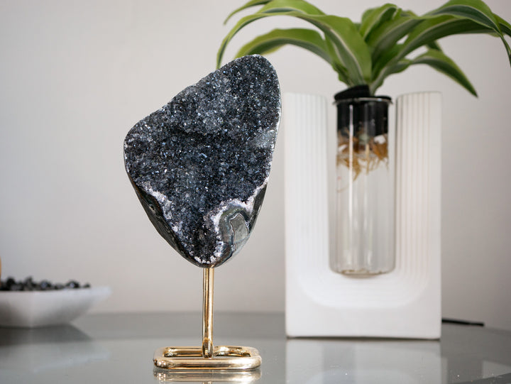Black Amethyst on Stand