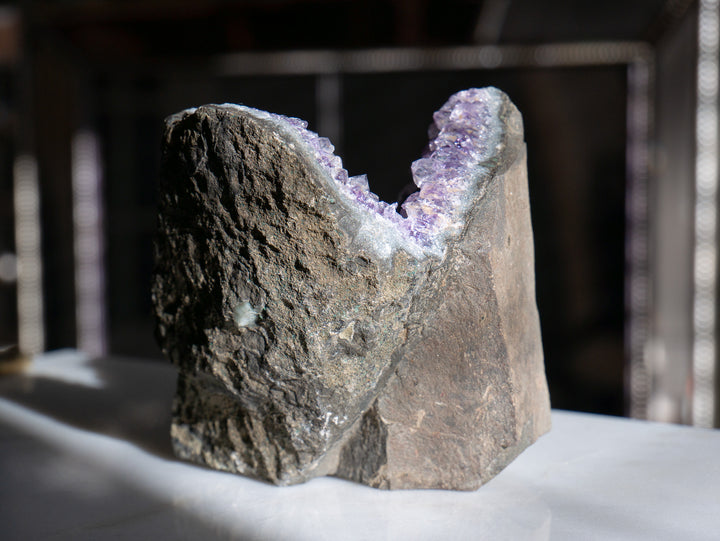 Heart Shaped Amethyst Cutbase on Matrix