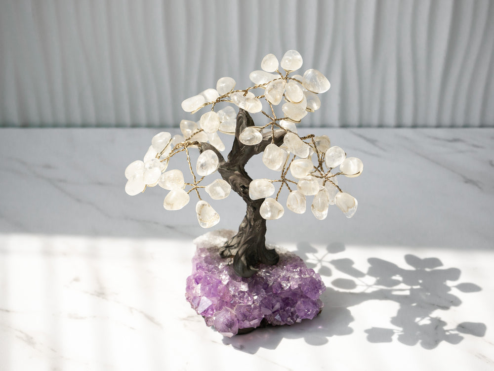 Amethyst Base & Quartz Crystal Petals