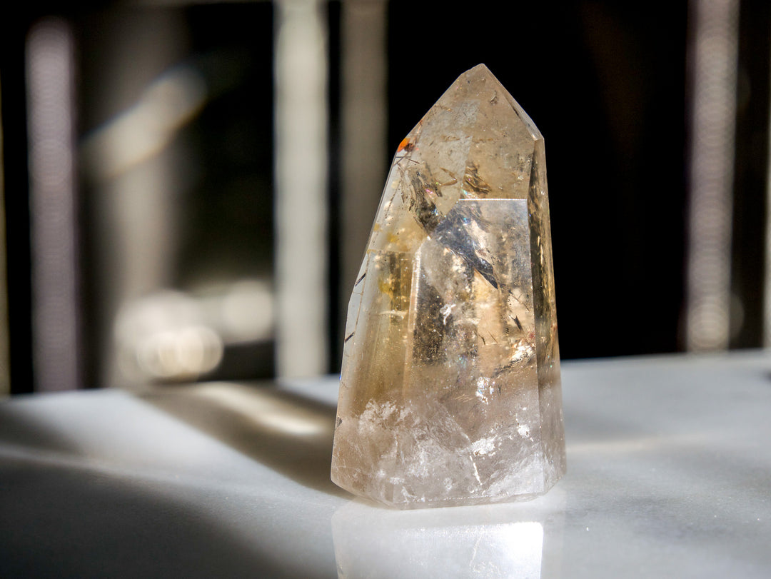 Premium Grade Natural Citrine with Rutile Point