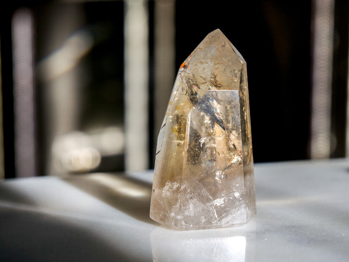 Premium Grade Natural Citrine with Rutile Point