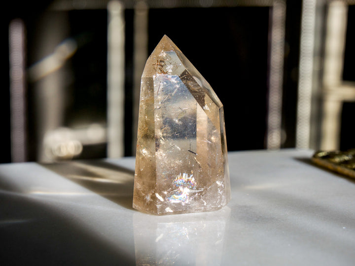 Premium Grade Natural Citrine with Rutile Point