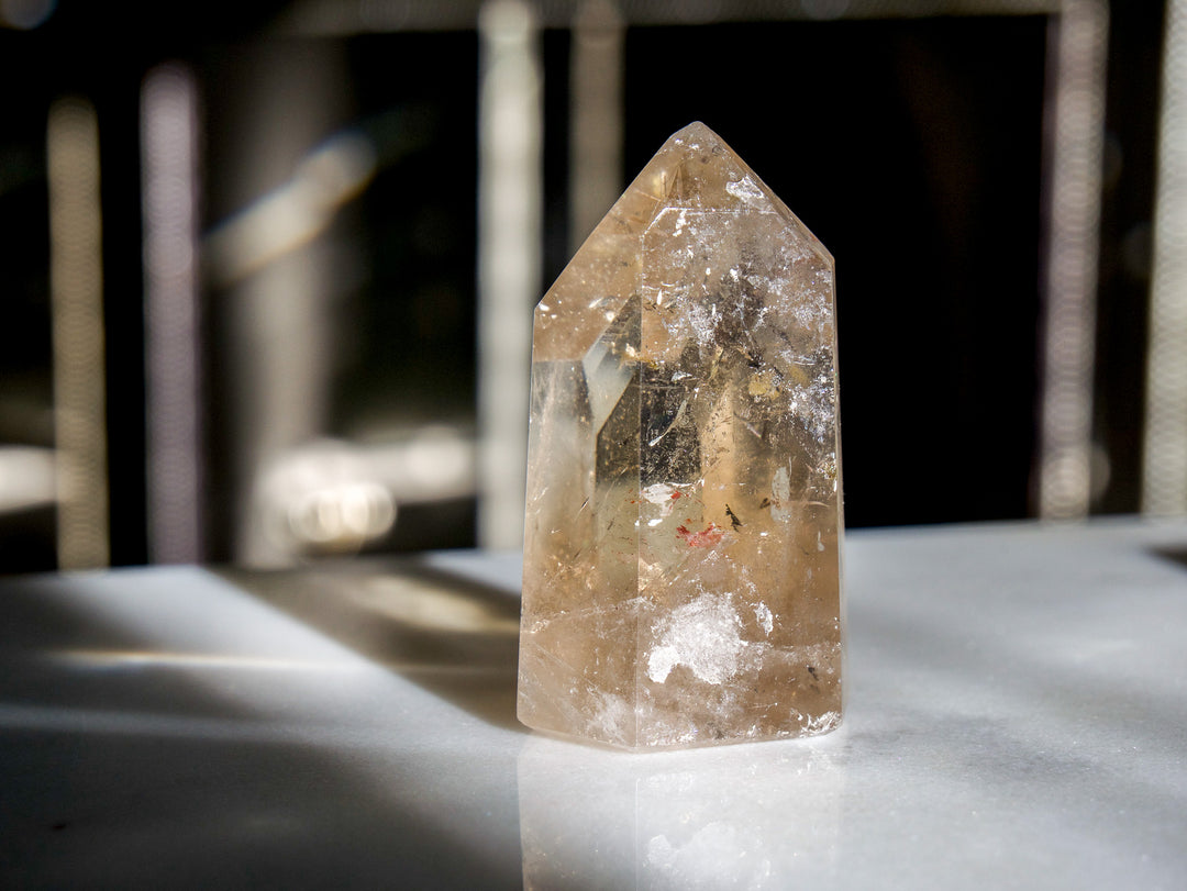 Premium Grade Natural Citrine with Rutile Point