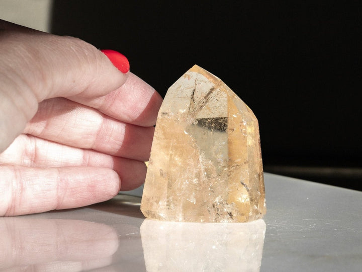 Premium Quality Natural Citrine Point with Rainbows - Opt K
