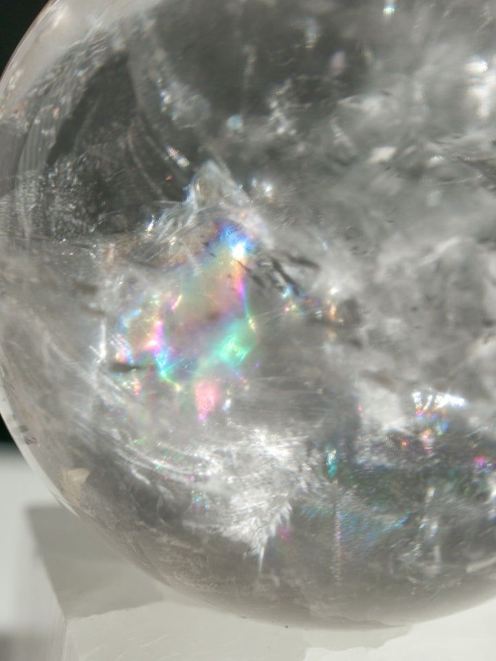 Quartz Sphere with Stunning Rainbow Inclusions