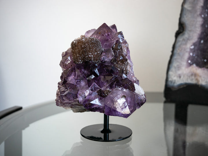 Stunning Amethyst Cluster with Iron Oxide Sugar Druzy
