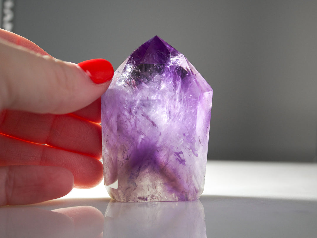 Ametrine (Amethyst Citrine) Point with Phantoms