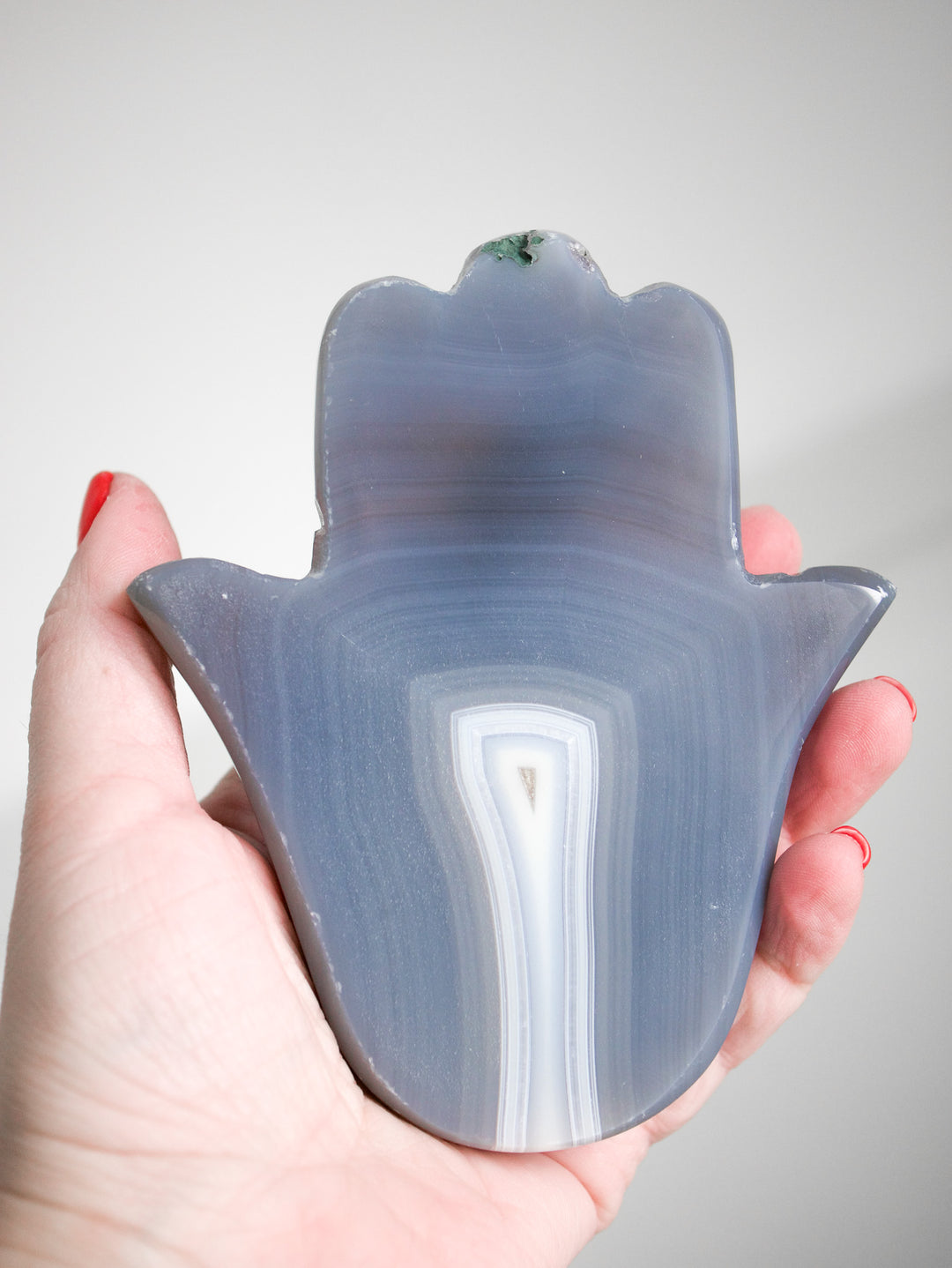 Natural Geode Agate Hamsa