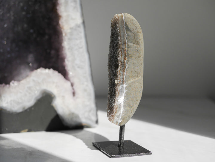Rainbow Amethyst Moon with Calcite Inclusions