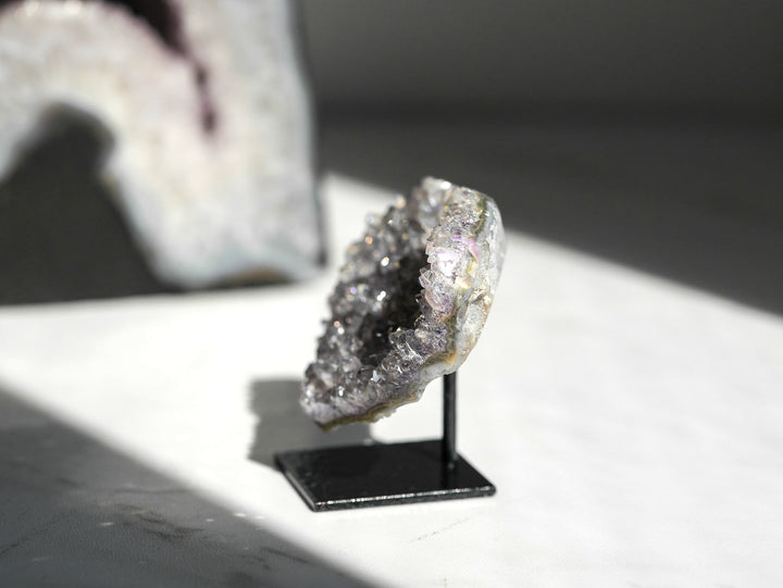 Aura Amethyst Heart on Stand