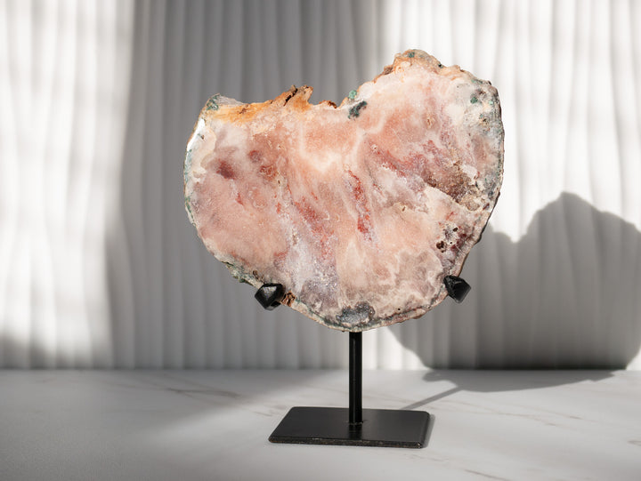 Druzy Pink Amethyst Slab on Stand