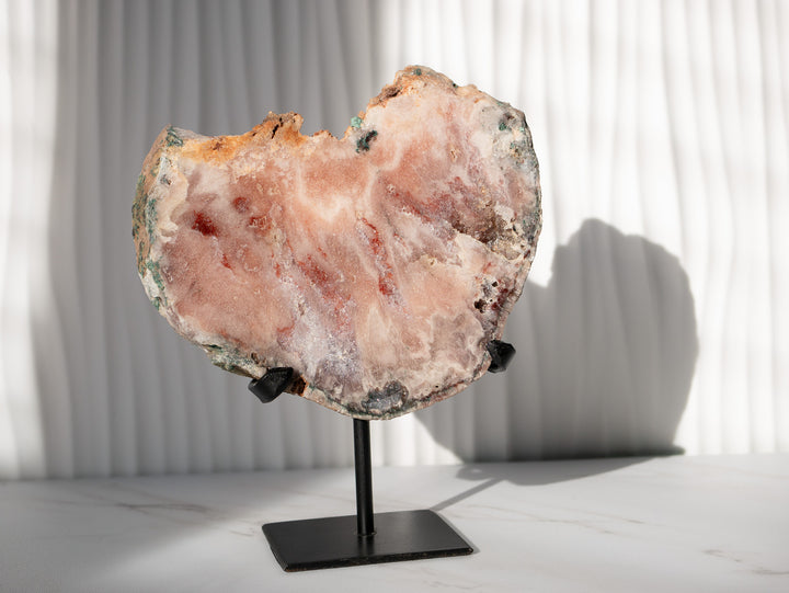 Druzy Pink Amethyst Slab on Stand