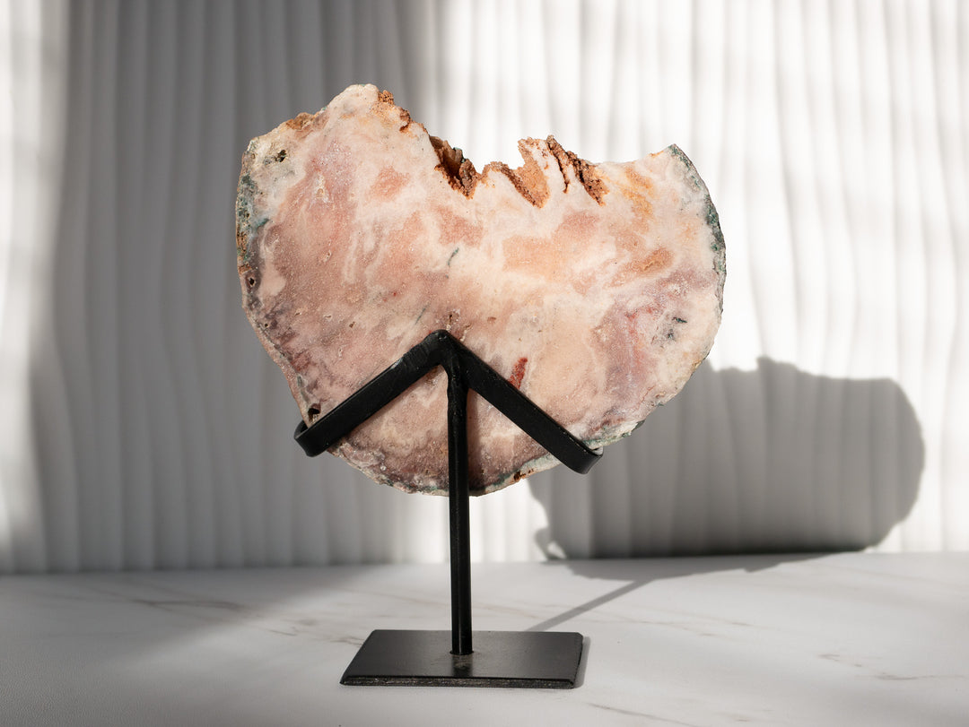 Druzy Pink Amethyst Slab on Stand