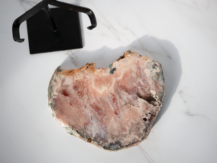 Druzy Pink Amethyst Slab on Stand