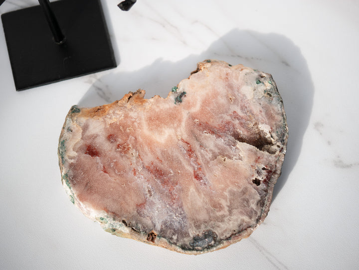 Druzy Pink Amethyst Slab on Stand