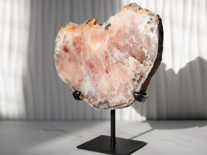 Druzy Pink Amethyst Slab on Stand