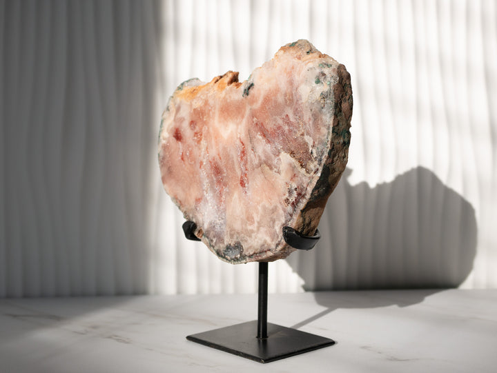 Druzy Pink Amethyst Slab on Stand