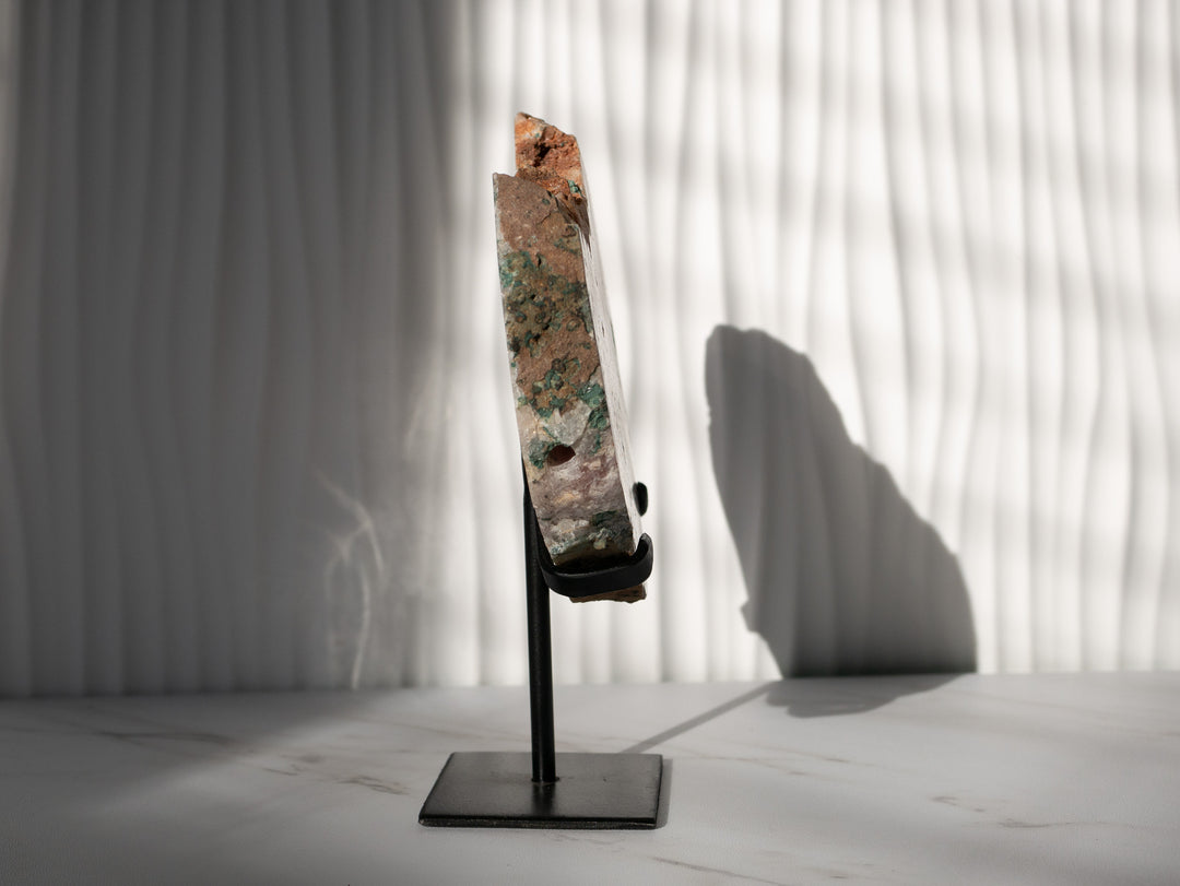 Druzy Pink Amethyst Slab on Stand