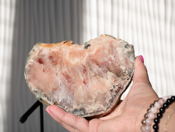 Druzy Pink Amethyst Slab on Stand