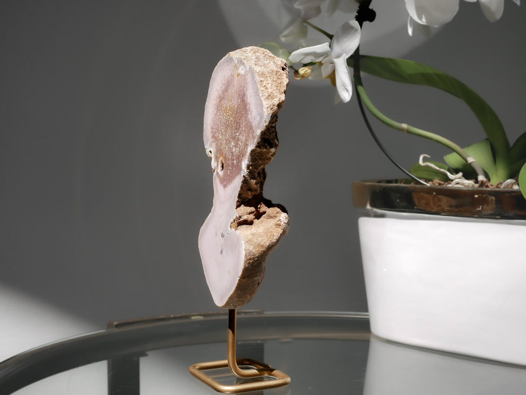 Pink Amethyst Slab on Stand
