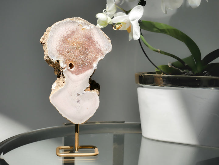Pink Amethyst Slab on Stand