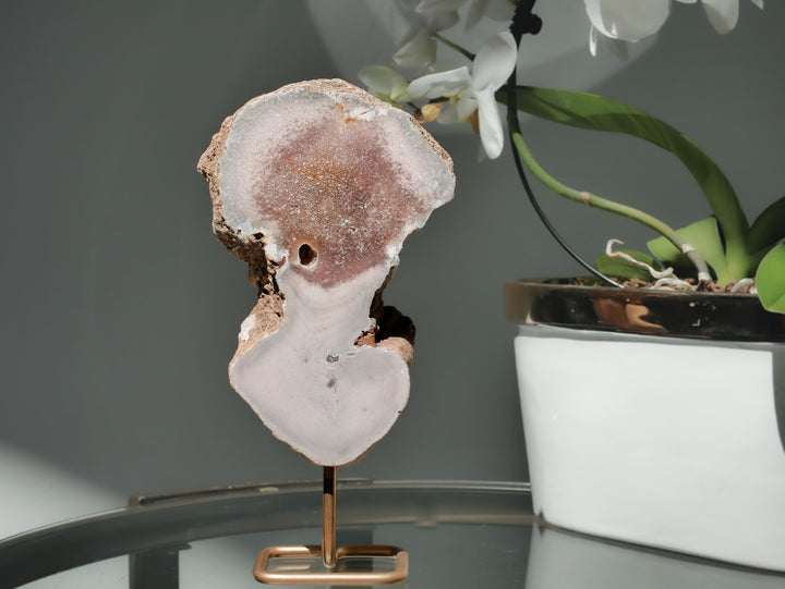 Pink Amethyst Slab on Stand