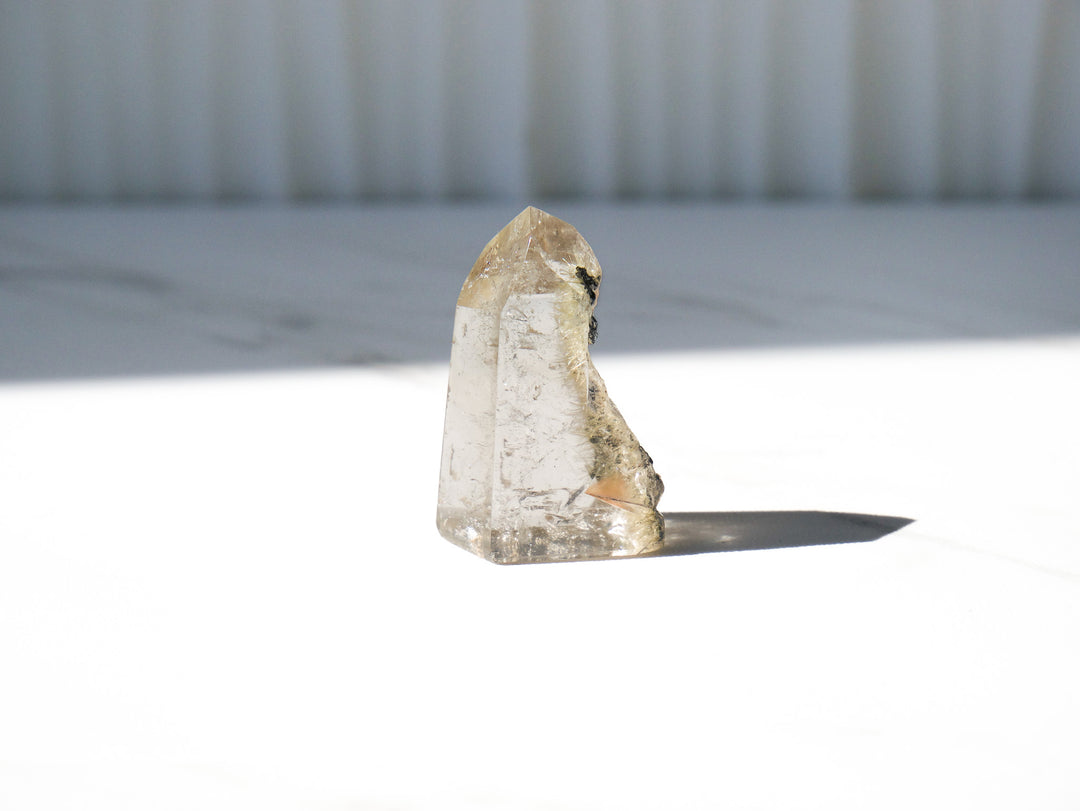 Petite Quartz Point with Golden Rutile